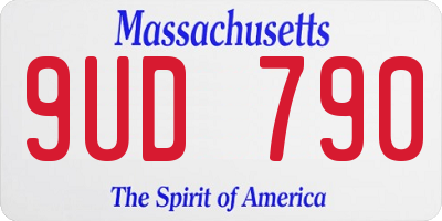 MA license plate 9UD790