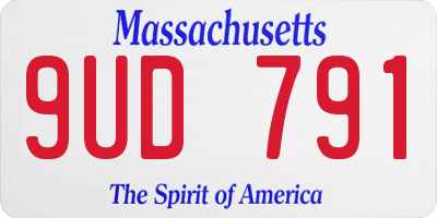 MA license plate 9UD791