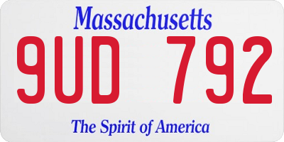 MA license plate 9UD792