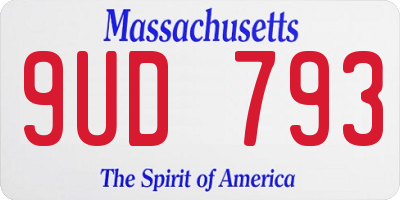 MA license plate 9UD793