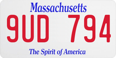 MA license plate 9UD794