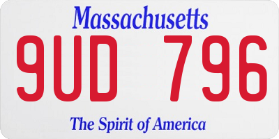 MA license plate 9UD796