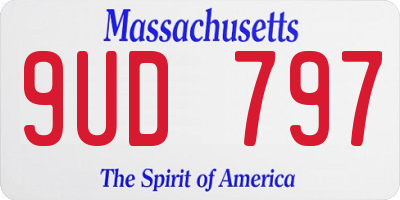 MA license plate 9UD797