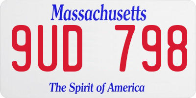 MA license plate 9UD798
