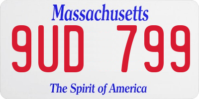 MA license plate 9UD799