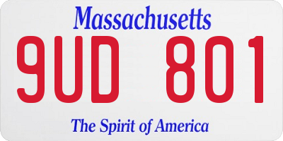 MA license plate 9UD801