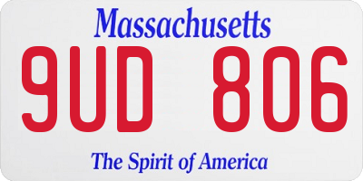 MA license plate 9UD806