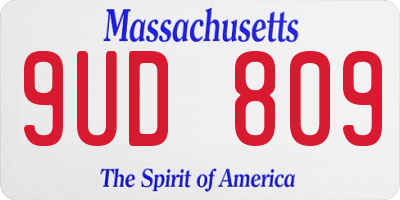 MA license plate 9UD809