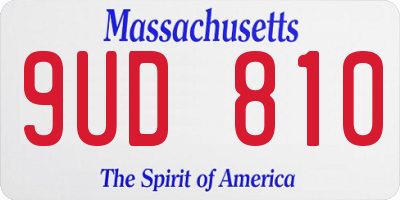 MA license plate 9UD810