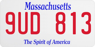MA license plate 9UD813
