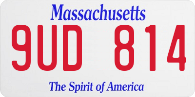MA license plate 9UD814