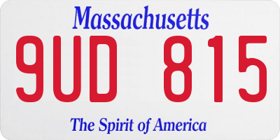 MA license plate 9UD815