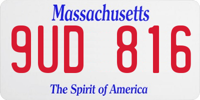 MA license plate 9UD816