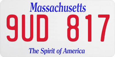 MA license plate 9UD817