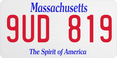 MA license plate 9UD819