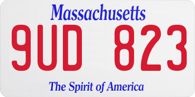 MA license plate 9UD823