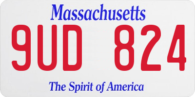 MA license plate 9UD824