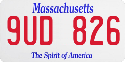 MA license plate 9UD826