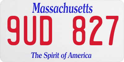 MA license plate 9UD827