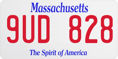 MA license plate 9UD828