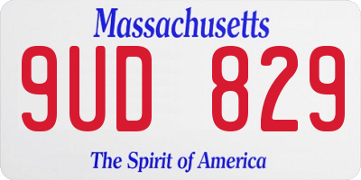 MA license plate 9UD829