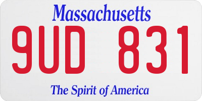 MA license plate 9UD831