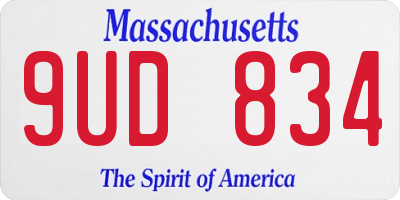 MA license plate 9UD834