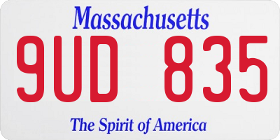 MA license plate 9UD835