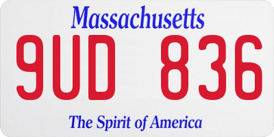 MA license plate 9UD836