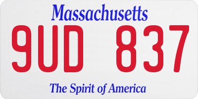 MA license plate 9UD837