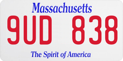 MA license plate 9UD838