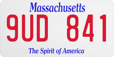 MA license plate 9UD841