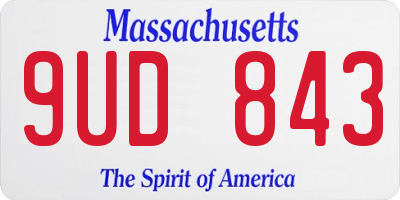 MA license plate 9UD843