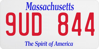 MA license plate 9UD844