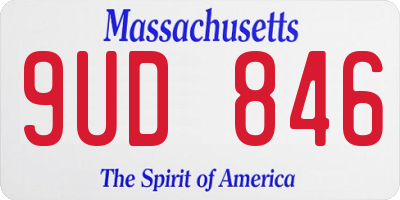MA license plate 9UD846