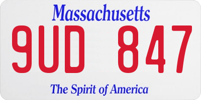MA license plate 9UD847