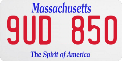 MA license plate 9UD850