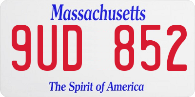 MA license plate 9UD852