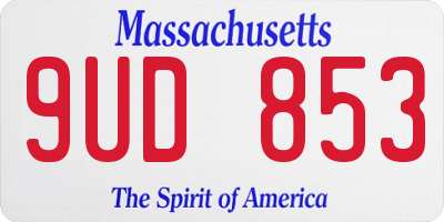 MA license plate 9UD853