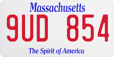 MA license plate 9UD854