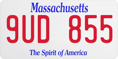 MA license plate 9UD855