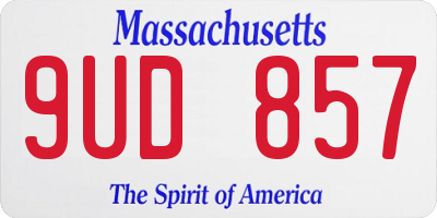 MA license plate 9UD857
