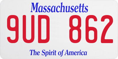 MA license plate 9UD862