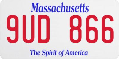 MA license plate 9UD866