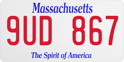 MA license plate 9UD867