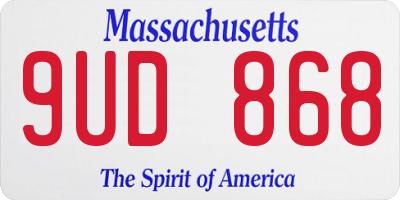 MA license plate 9UD868