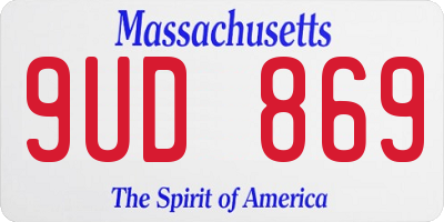 MA license plate 9UD869