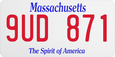 MA license plate 9UD871