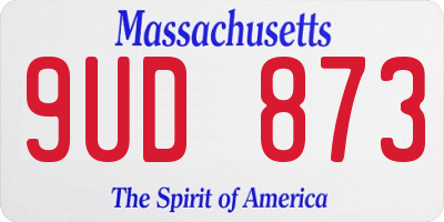 MA license plate 9UD873