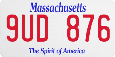 MA license plate 9UD876